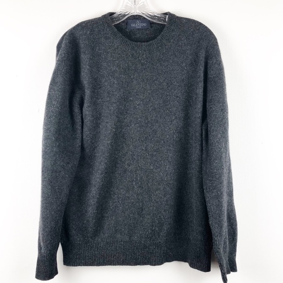 Valentino Sweaters - VTG Valentino Italian Wool Crewneck Sweater Gray S